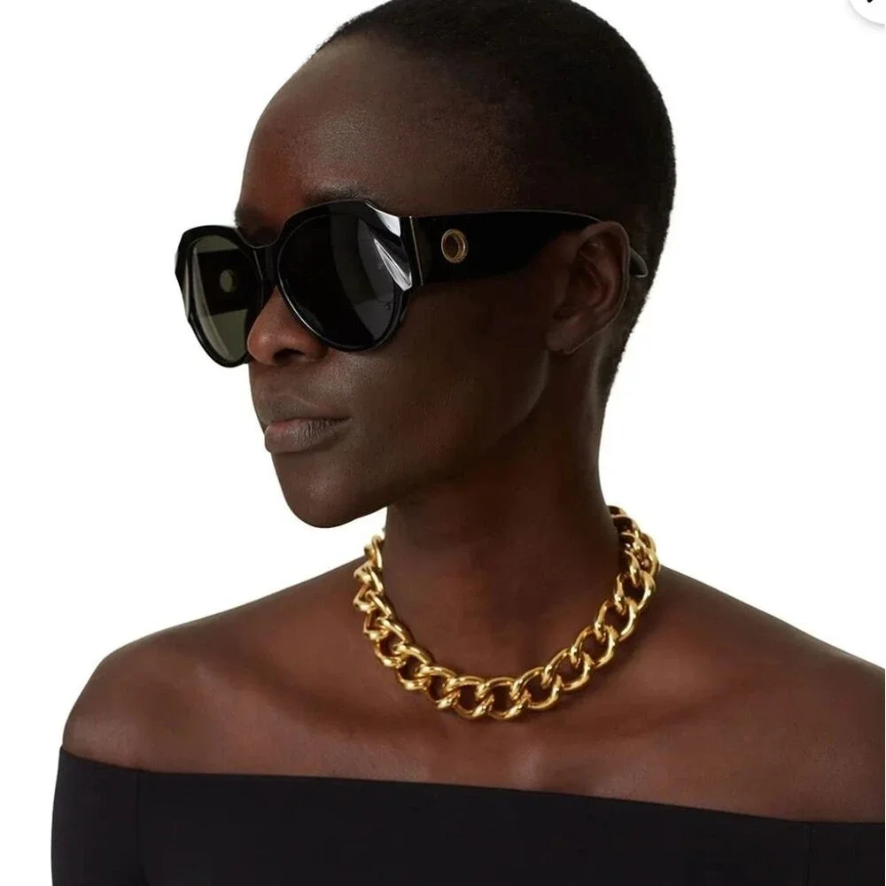 Linda Farrow Christie Black Oversized Sunglasses